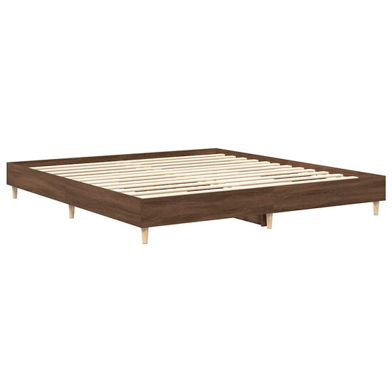 Bedframe Zonder Matras Bewerkt Hout 180 x 200 cm bruin eikenkleur