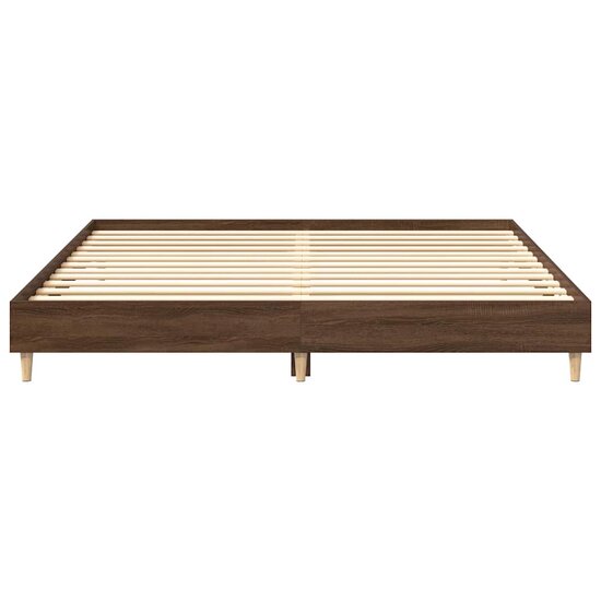 Bedframe Zonder Matras Bewerkt Hout 180 x 200 cm bruin eikenkleur