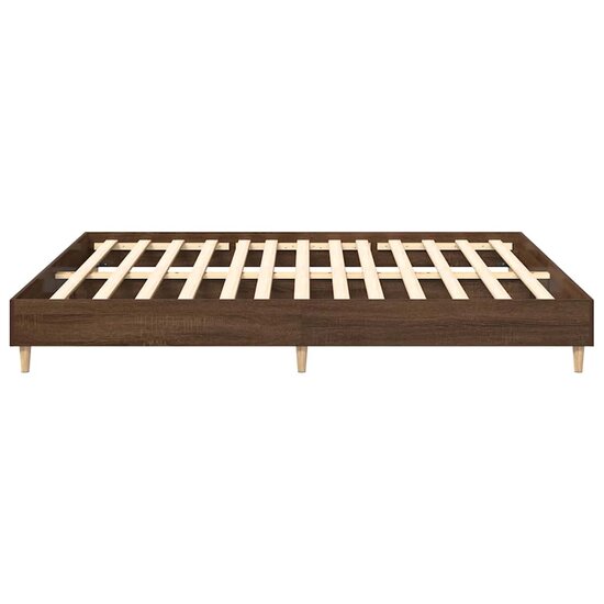 Bedframe Zonder Matras Bewerkt Hout 180 x 200 cm bruin eikenkleur