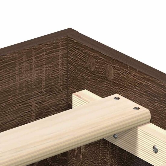 Bedframe Zonder Matras Bewerkt Hout 180 x 200 cm bruin eikenkleur