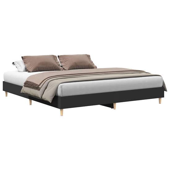 Bedframe Zonder Matras Spaanplaat 160 x 200 cm Zwart