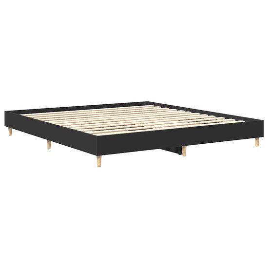 Bedframe Zonder Matras Spaanplaat 160 x 200 cm Zwart