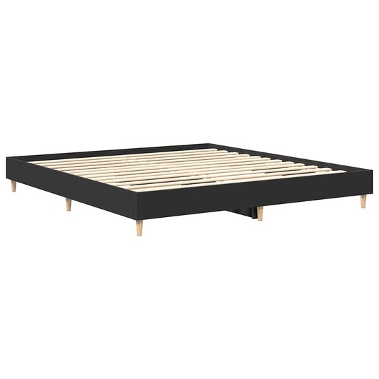 Bedframe Zonder Matras Spaanplaat 160 x 200 cm Zwart