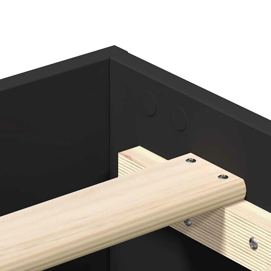 Bedframe Zonder Matras Spaanplaat 160 x 200 cm Zwart