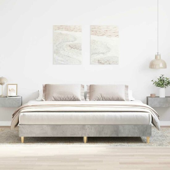Bedframe Zonder Matras Spaanplaat 160 x 200 cm Betongrijs