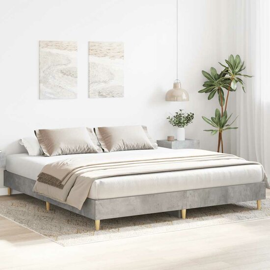 Bedframe Zonder Matras Spaanplaat 160 x 200 cm Betongrijs