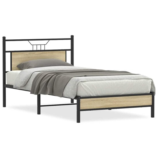 Bedframe Zonder Matras Hout Kleurig 100 x 190 cm Sonoma eiken