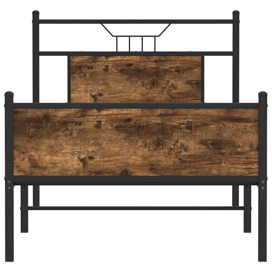 Bedframe Zonder Matras Hout Kleurig 90 x 200 cm Gerookt eiken