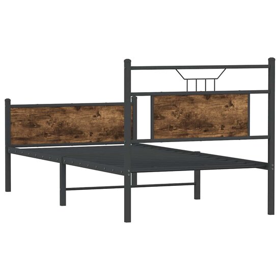 Bedframe Zonder Matras Hout Kleurig 90 x 200 cm Gerookt eiken