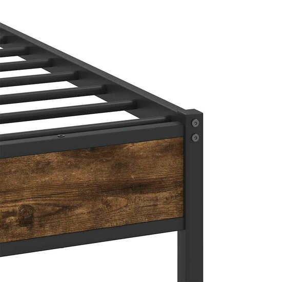 Bedframe Zonder Matras Hout Kleurig 90 x 200 cm Gerookt eiken