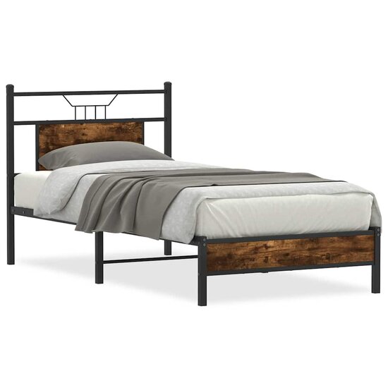 Bedframe Zonder Matras Hout Kleurig 80 x 200 cm Gerookt eiken