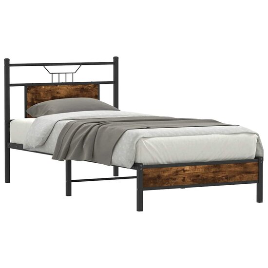 Bedframe Zonder Matras Hout Kleurig 80 x 200 cm Gerookt eiken