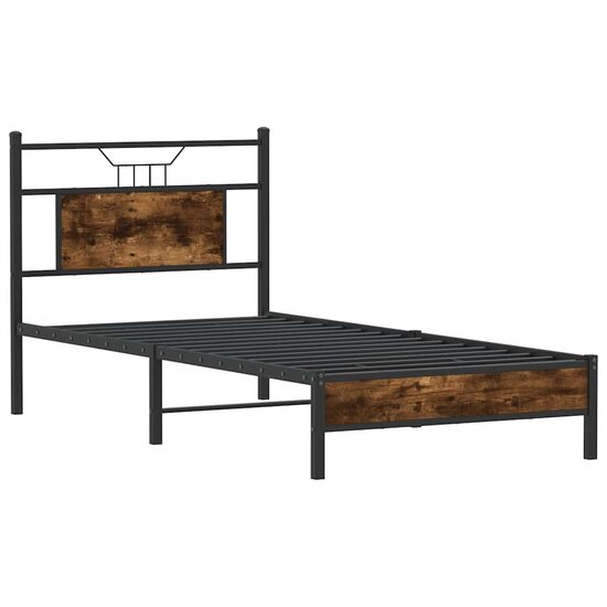 Bedframe Zonder Matras Hout Kleurig 80 x 200 cm Gerookt eiken