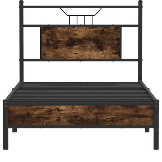 Bedframe Zonder Matras Hout Kleurig 80 x 200 cm Gerookt eiken