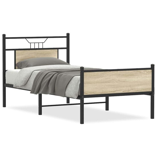 Bedframe Zonder Matras Hout Kleurig 80 x 200 cm Sonoma eiken