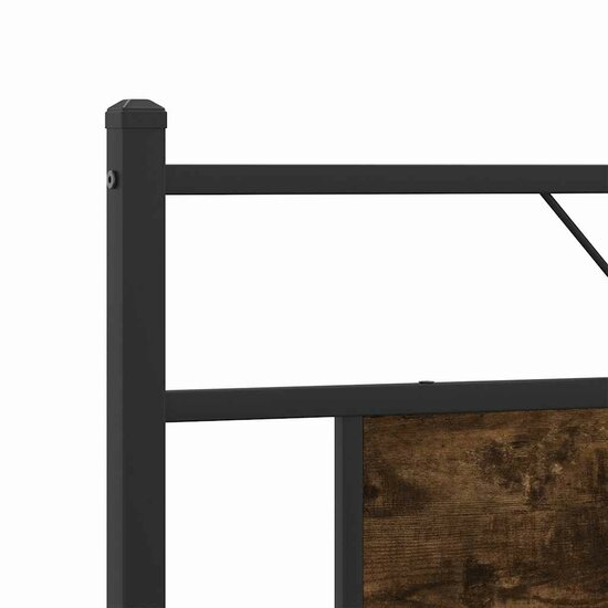 Bedframe Zonder Matras Metaal Kleurig 183 x 213 cm Gerookt eiken