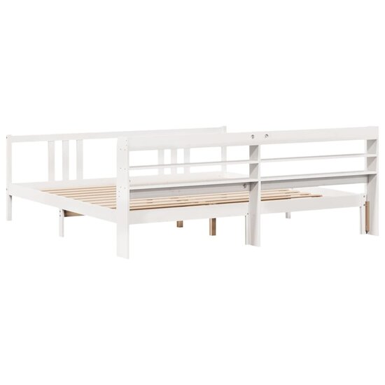Bedframe Met Hoofdeinde Zonder Matras 200 x 200 cm Wit
