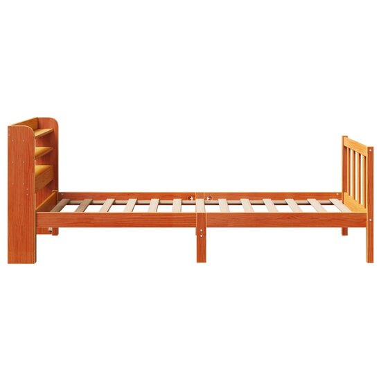 Bedframe Met Hoofdbord Massief Grenenhout 90 x 190 cm Wasbruin