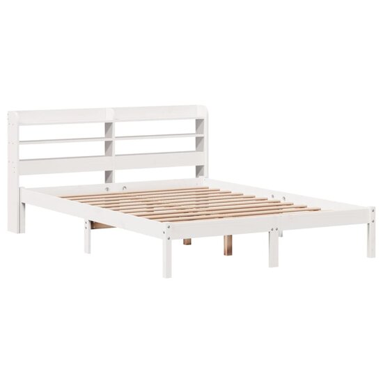 Bedframe Zonder Matras Massief Grenenhout 135 x 190 cm Wit