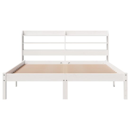 Bedframe Zonder Matras Massief Grenenhout 135 x 190 cm Wit
