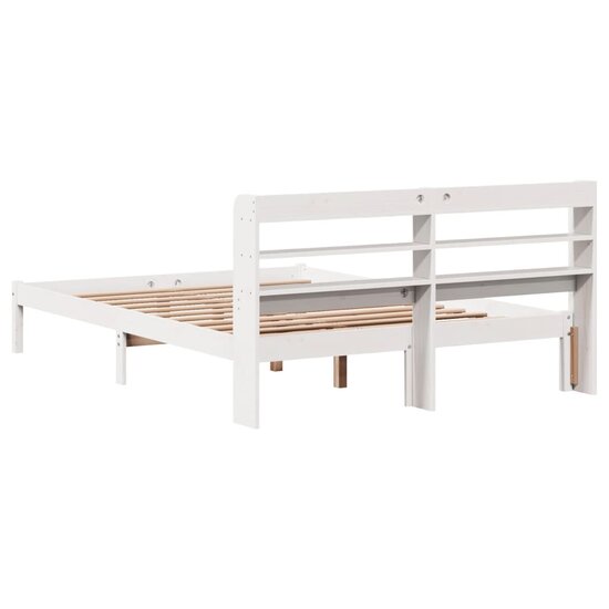 Bedframe Zonder Matras Massief Grenenhout 135 x 190 cm Wit