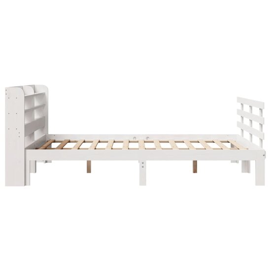 Bedframe Met Hoofdbord Massief Grenenhout 150 x 200 cm Wit