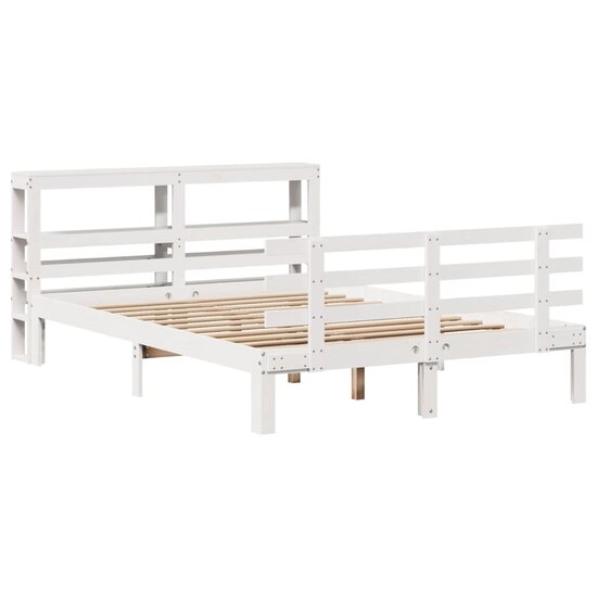 Bedframe Met Hoofdeinde Zonder Matras 140X190 Cm Wit