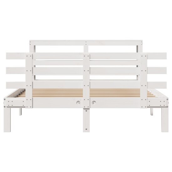 Bedframe Met Hoofdeinde Zonder Matras 140X190 Cm Wit