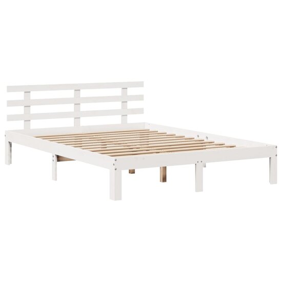 Bedframe Met Hoofdeinde Zonder Matras 140X190 Cm Wit