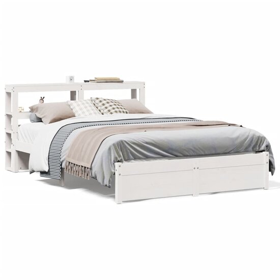 Bedframe Met Hoofdeinde Zonder Matras 160 x 200 cm Wit