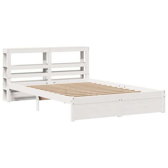Bedframe Met Hoofdeinde Zonder Matras 160 x 200 cm Wit