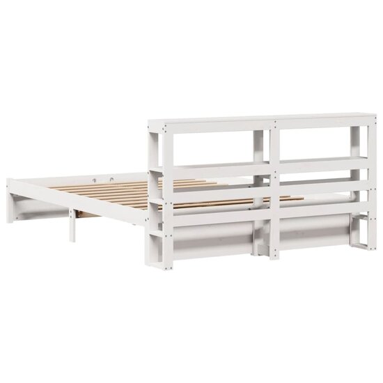 Bedframe Met Hoofdeinde Zonder Matras 160 x 200 cm Wit