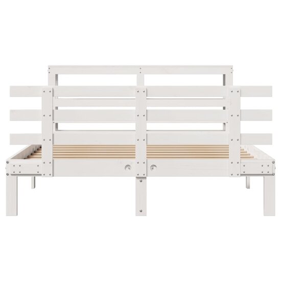 Bedframe Met Hoofdeinde Zonder Matras 140X200 Cm Wit