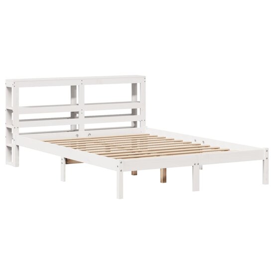 Bedframe Zonder Matras Massief Grenenhout 135 x 190 cm Wit