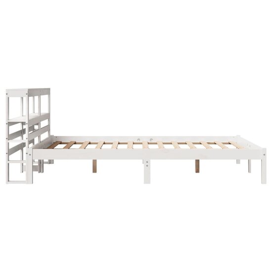 Bedframe Zonder Matras Massief Grenenhout 135 x 190 cm Wit