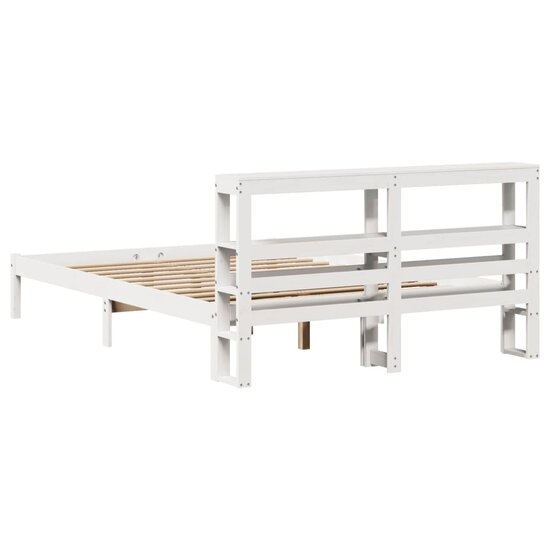 Bedframe Zonder Matras Massief Grenenhout 135 x 190 cm Wit