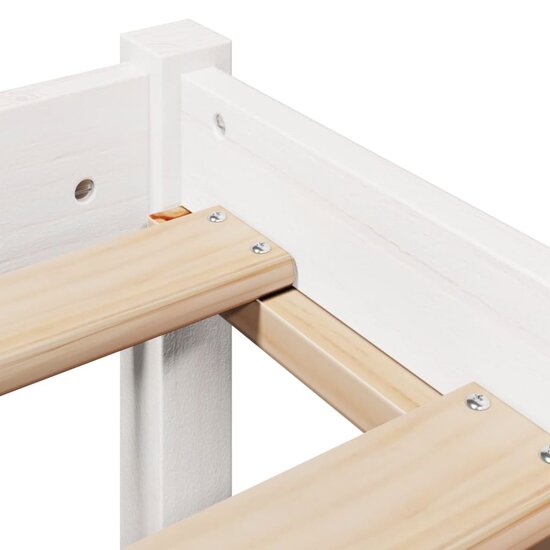 Bedframe Zonder Matras Massief Grenenhout 135 x 190 cm Wit