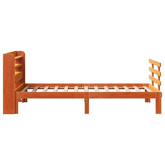 Bedframe Met Hoofdbord Massief Grenenhout 75 x 190 cm Wasbruin