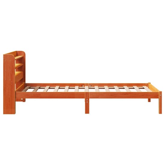 Bedframe Met Hoofdbord Massief Grenenhout 75 x 190 cm Wasbruin
