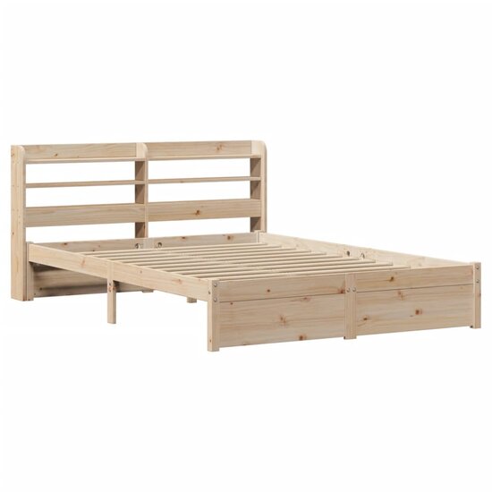 Bedframe Met Hoofdbord Massief Grenenhout 150 x 200 cm Bruin