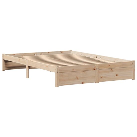 Bedframe Met Hoofdbord Massief Grenenhout 150 x 200 cm Bruin