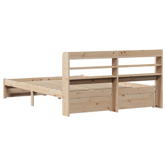Bedframe Met Hoofdbord Massief Grenenhout 150 x 200 cm Bruin