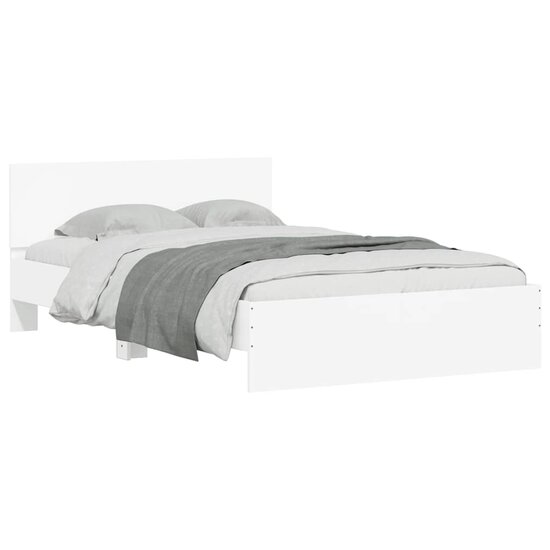 Bedframe Met Hoofdeinde En Led 120 x 190 cm Wit