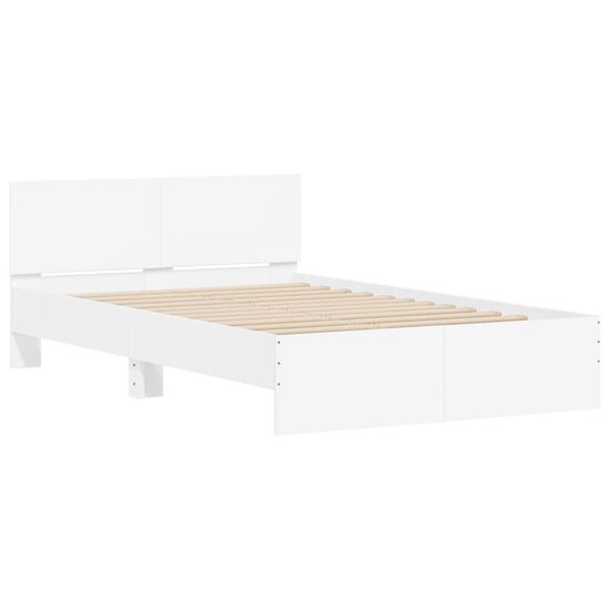 Bedframe Met Hoofdeinde En Led 120 x 190 cm Wit