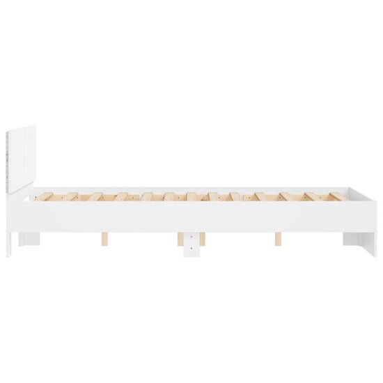 Bedframe Met Hoofdeinde En Led 120 x 190 cm Wit