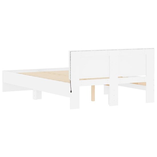 Bedframe Met Hoofdeinde En Led 120 x 190 cm Wit