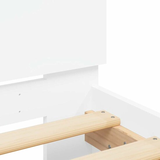 Bedframe Met Hoofdeinde En Led 120 x 190 cm Wit