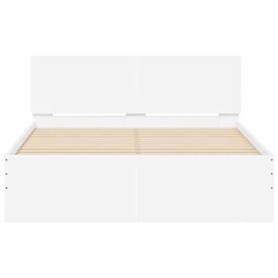 Bedframe Met Hoofdeinde En Led 120 x 200 cm Wit