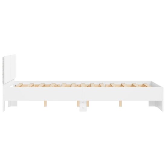 Bedframe Met Hoofdeinde En Led 120 x 200 cm Wit
