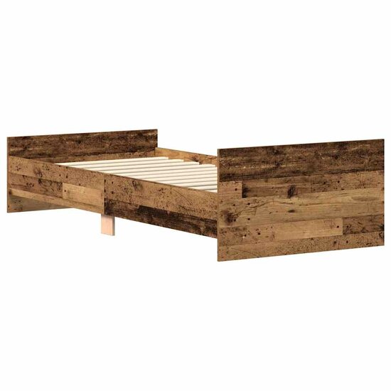 Bedframe Zonder Matras Bewerkt Bewerkt Hout Oud Oud Hout 90 x 200 cm
